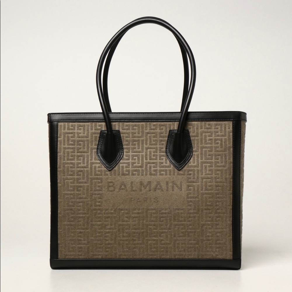 Balmain B-Army bag in canvas and leather